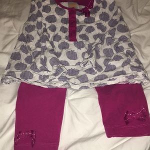 Gymboree Apple blouse and leggings set 18-24 mos